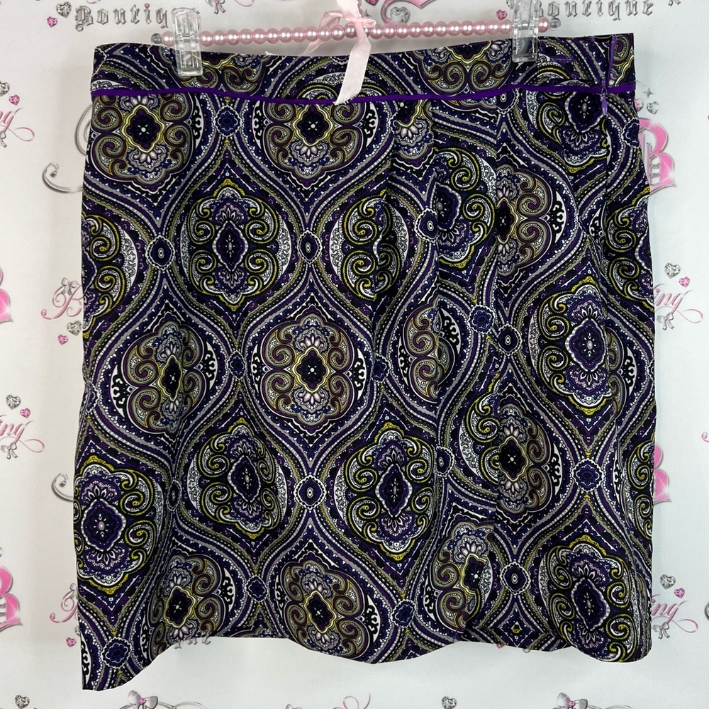 EP Pro skort skirt shorts underneath Paisley Mini Skirt in Purple and Black